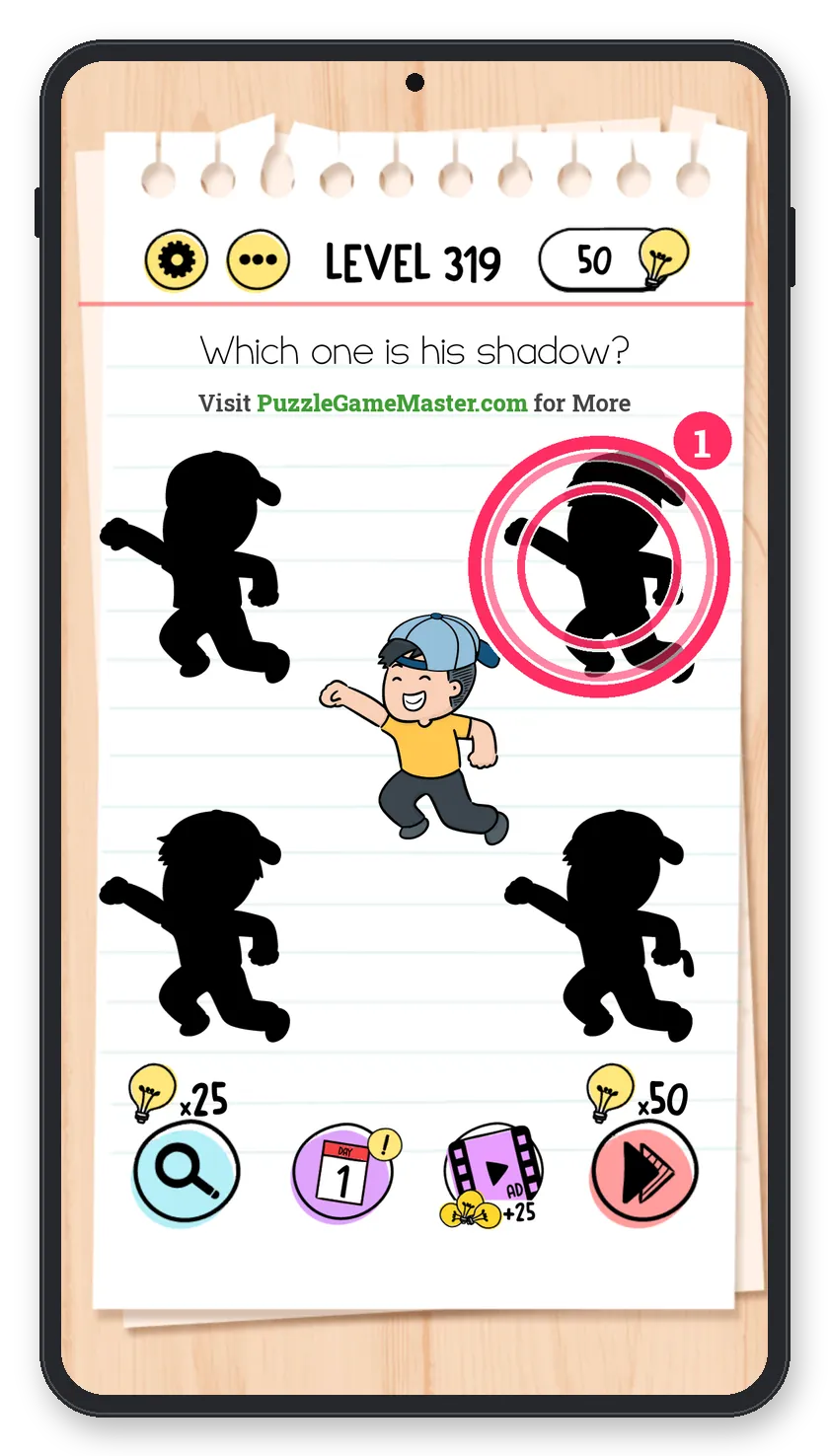 Brain Test: Tricky Puzzles Level 319 answer with steps marked