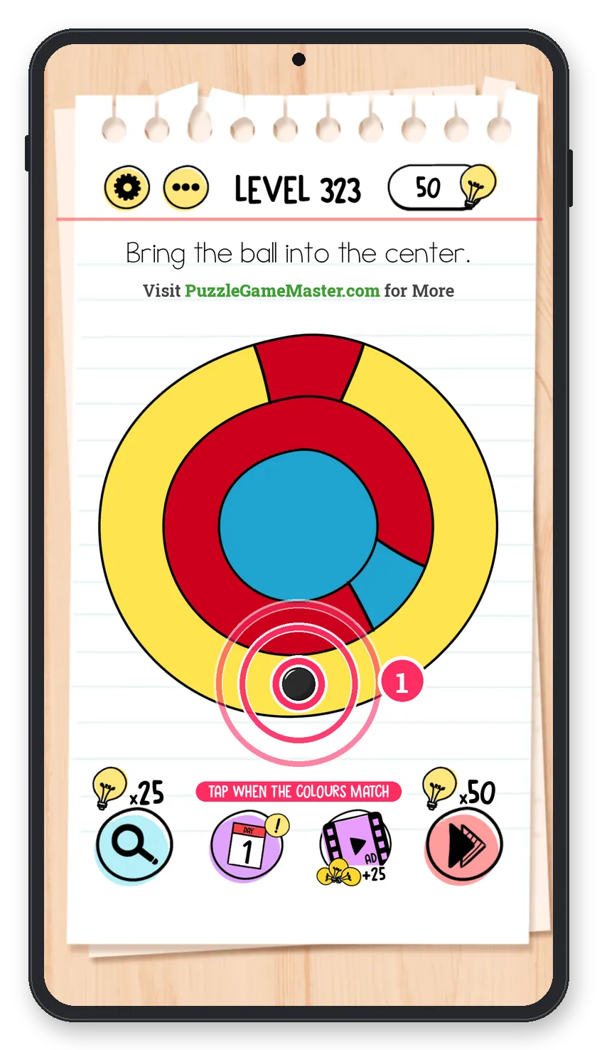 Brain Test: Tricky Puzzles Level 323 step 1: Start the ball