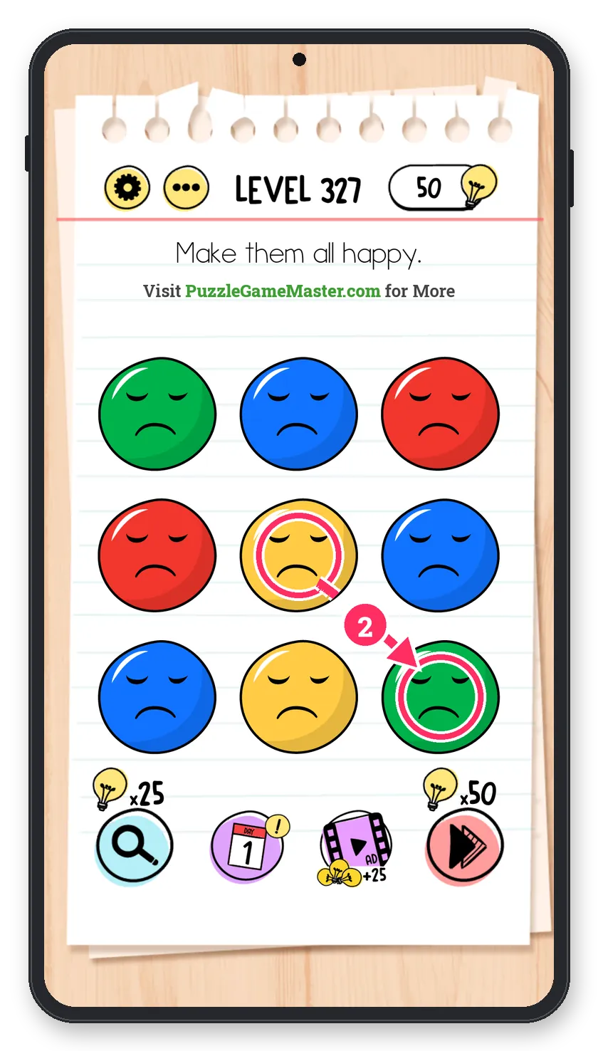 Brain Test: Tricky Puzzles Level 327 step 2: Finish the grid