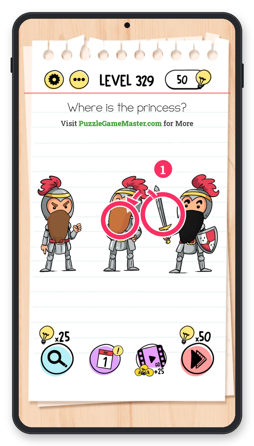 Brain Test: Tricky Puzzles Level 329 answer with steps marked