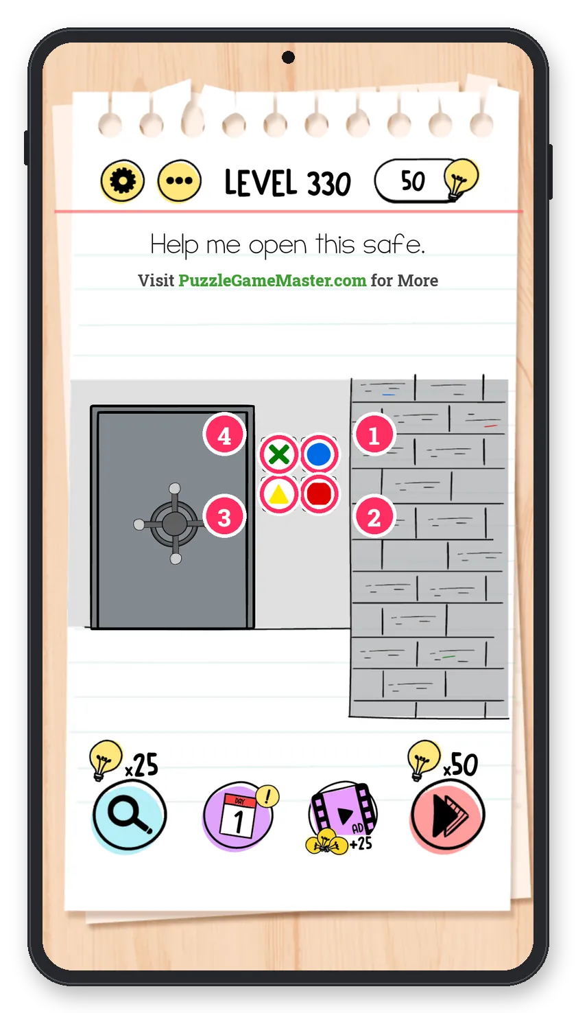 Brain Test: Tricky Puzzles Level 330 answer with steps marked