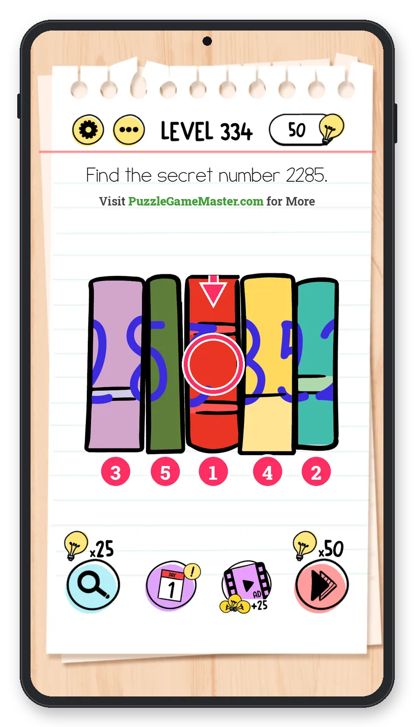 Brain Test: Tricky Puzzles Level 334 answer with steps marked