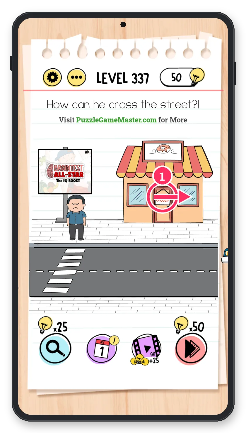 Brain Test: Tricky Puzzles Level 337 step 1: Open the shop