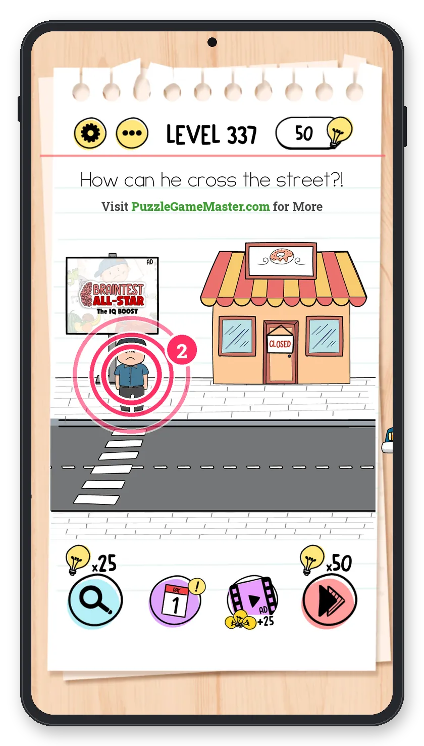 Brain Test: Tricky Puzzles Level 337 step 2: Cross the street