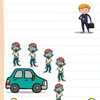 Brain Test: Tricky Puzzles Level 34 answer – He Must Get to His Car to Escape the Zombies!