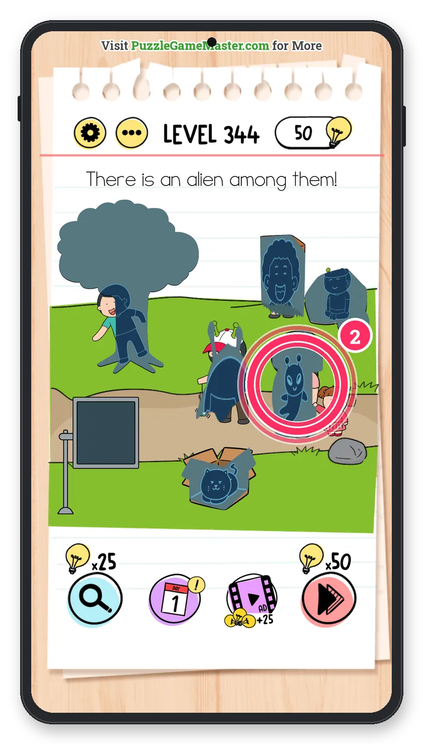 Brain Test: Tricky Puzzles Level 344 step 2: Tap the alien