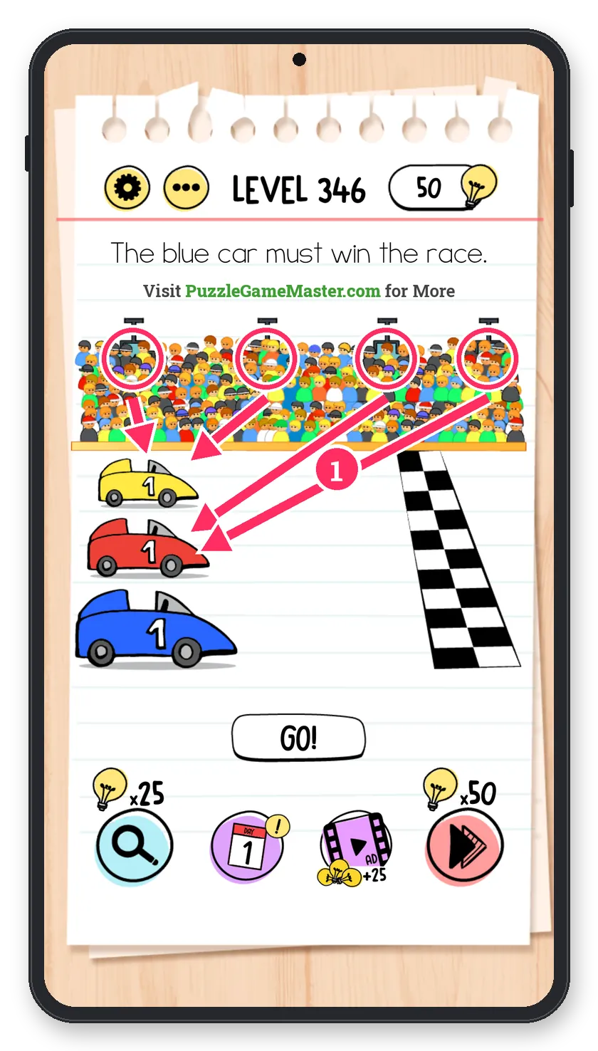 Brain Test: Tricky Puzzles Level 346 step 1: Overload the other cars