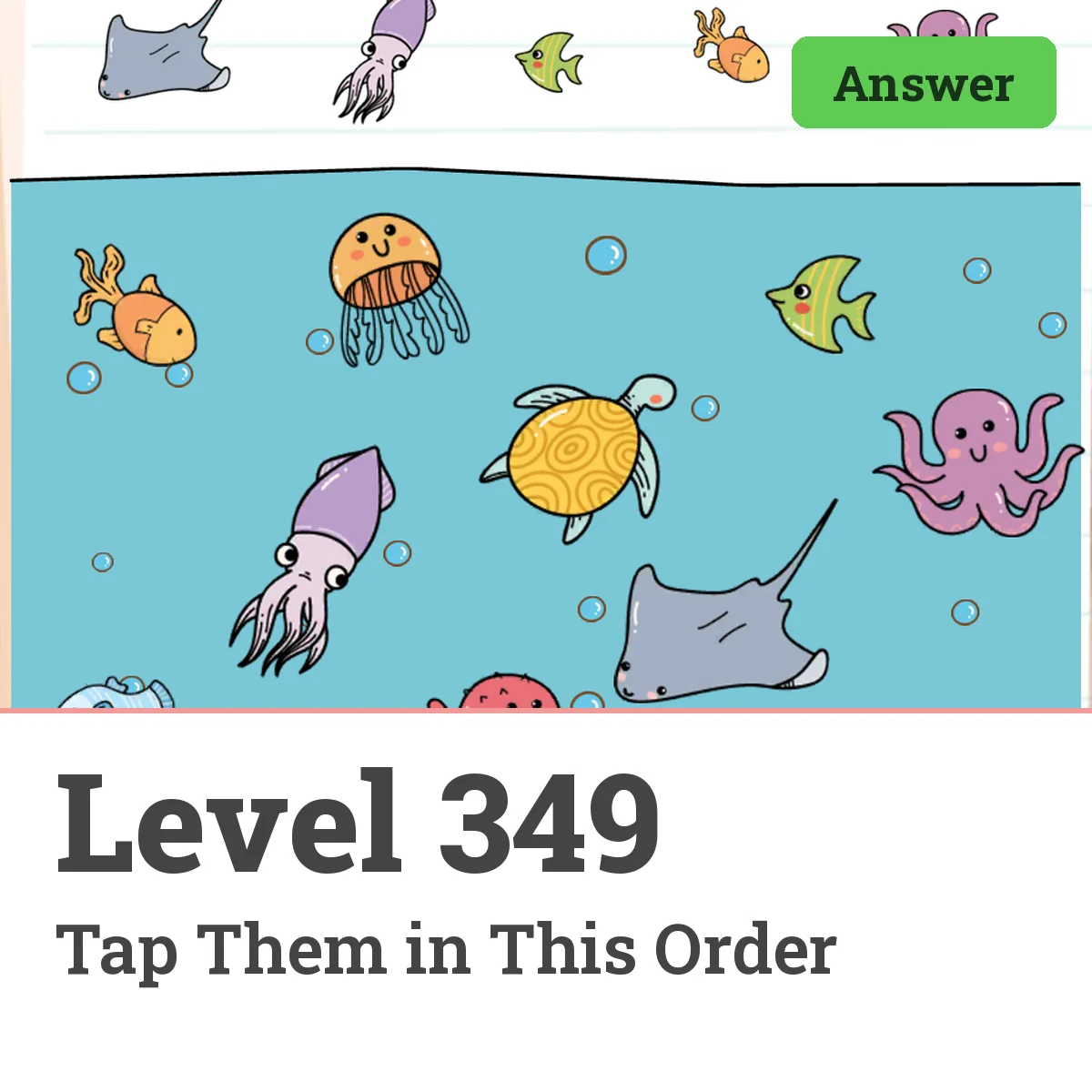 Brain Test: Tricky Puzzles Level 349 answer – Tap Them in This Order