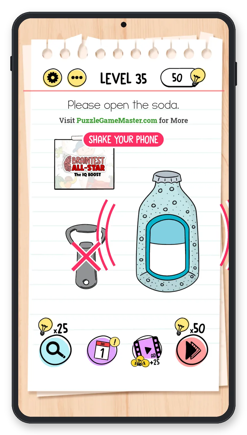 Brain Test: Tricky Puzzles Level 35 answer with steps marked
