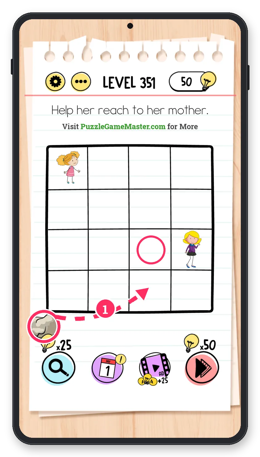 Brain Test: Tricky Puzzles Level 351 step 1: Place the rock