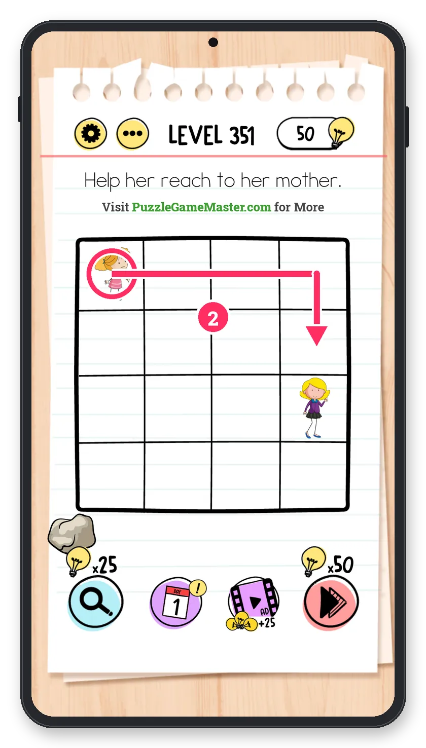 Brain Test: Tricky Puzzles Level 351 step 2: Move the girl