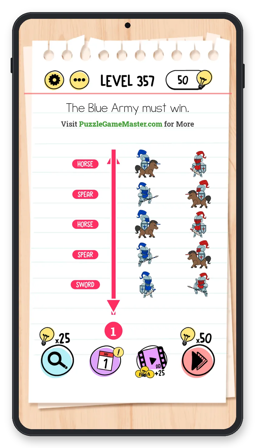 Brain Test: Tricky Puzzles Level 357 answer with steps marked