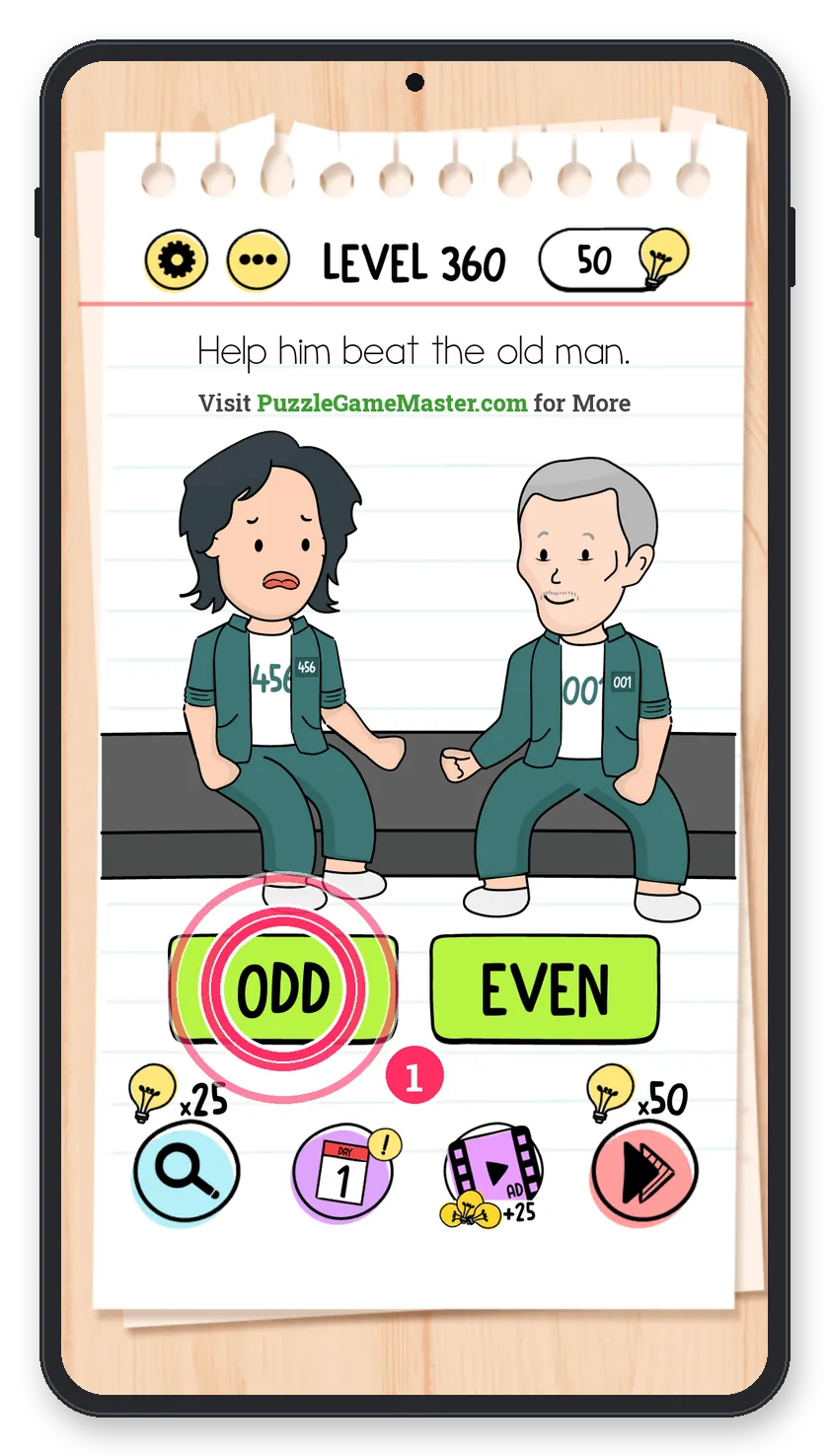 Brain Test: Tricky Puzzles Level 360 step 1: First pick