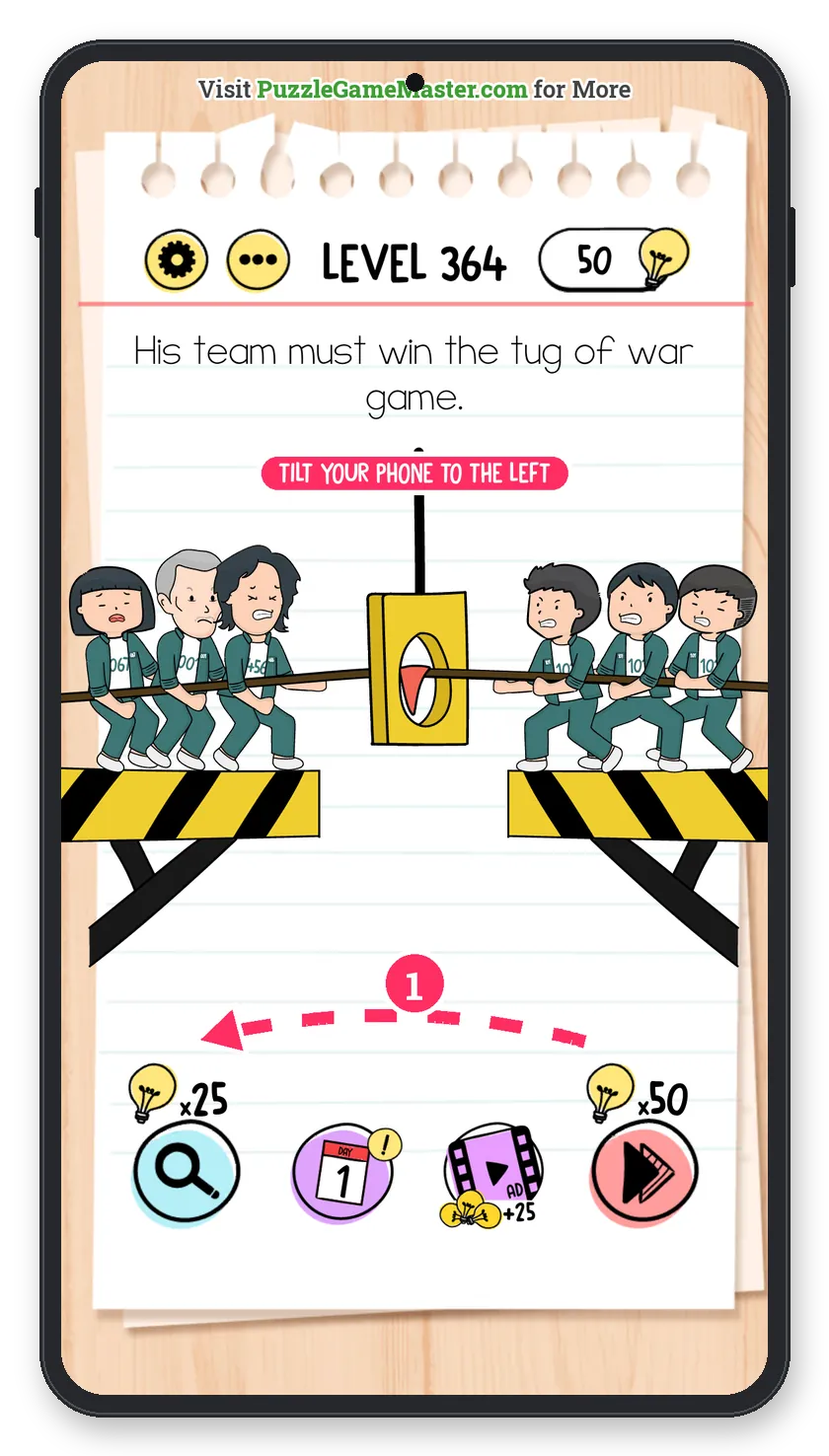 Brain Test: Tricky Puzzles Level 364 answer with steps marked