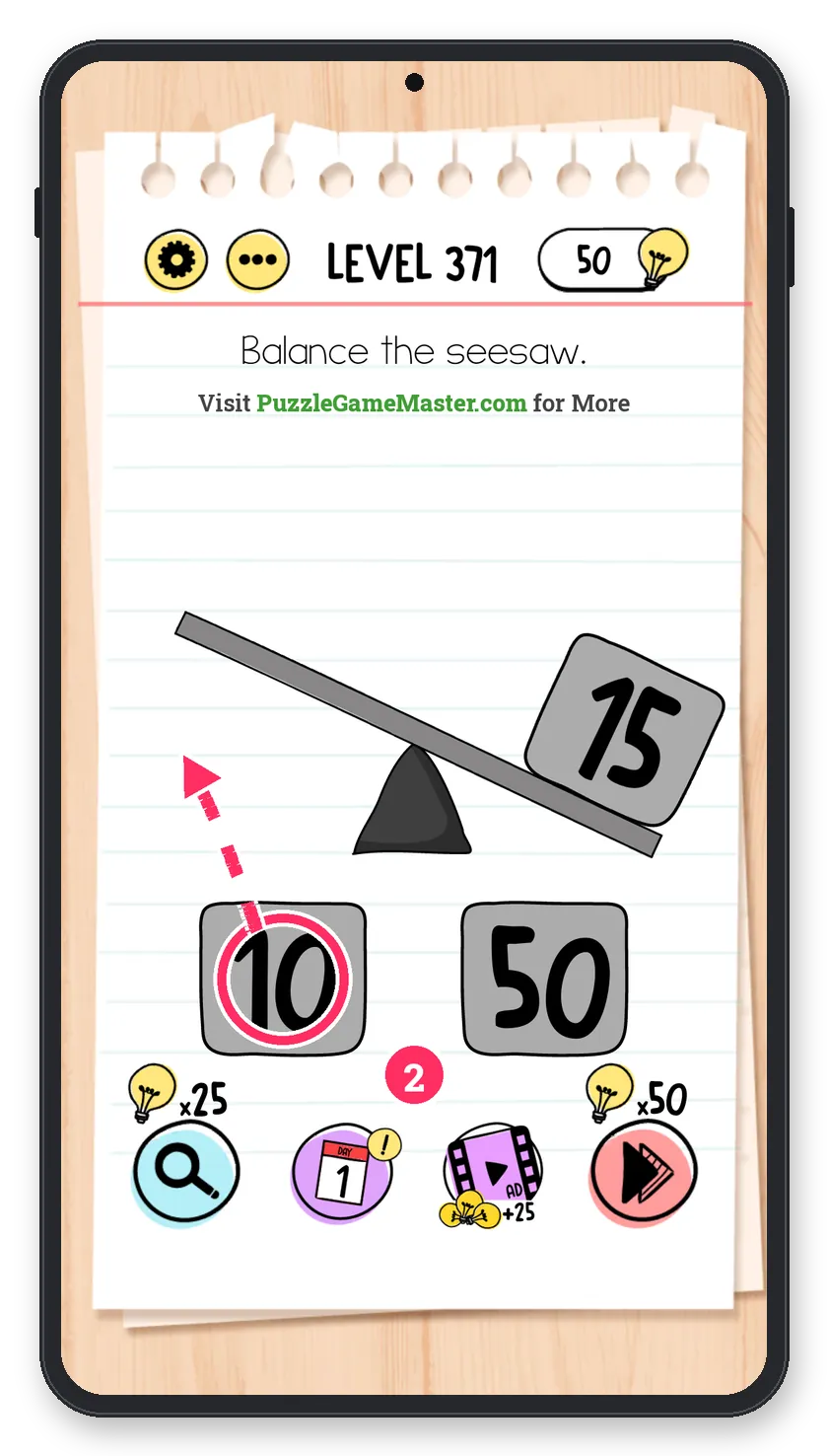 Brain Test: Tricky Puzzles Level 371 step 2: Balance it