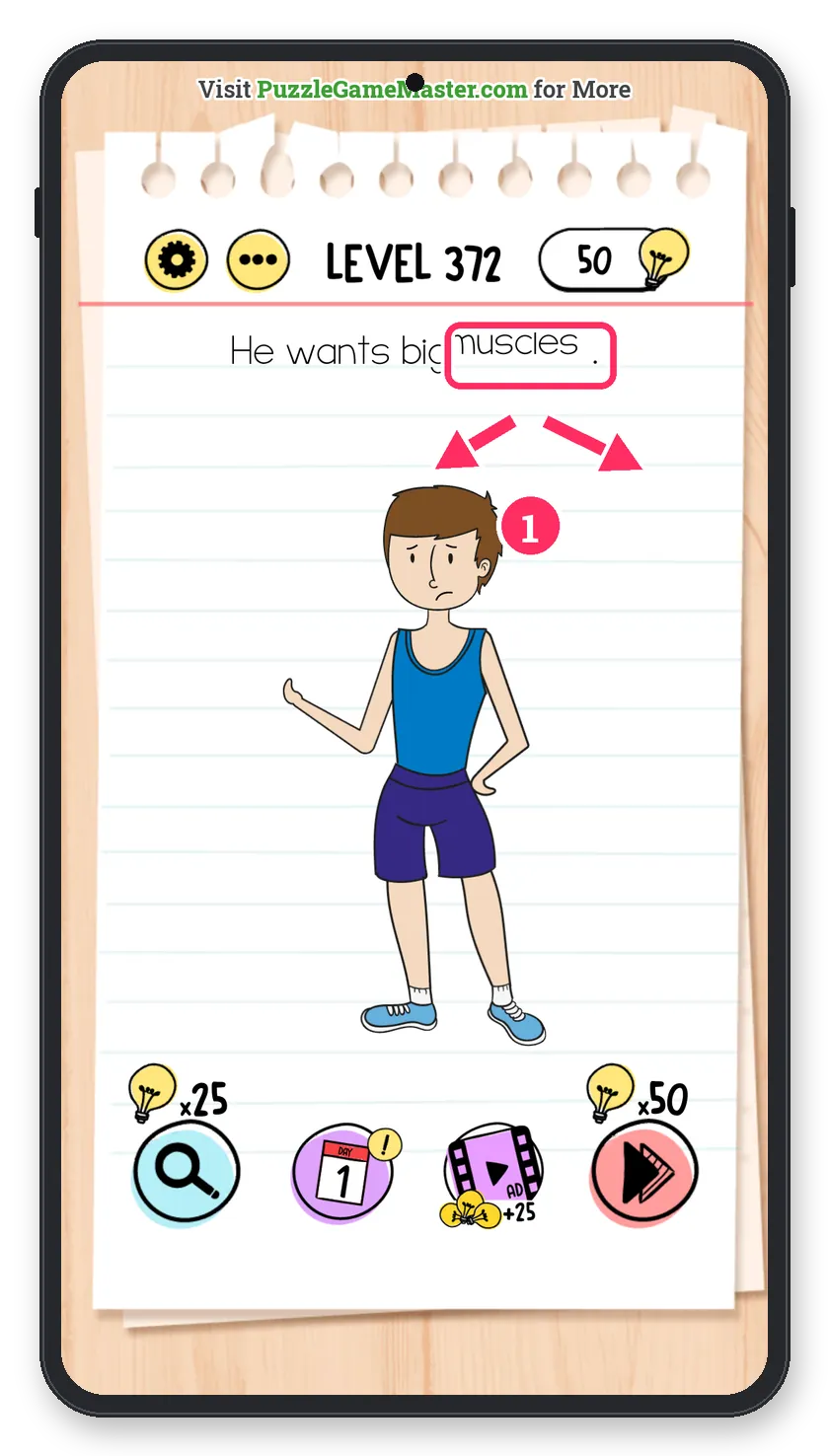 Brain Test: Tricky Puzzles Level 372 answer with steps marked