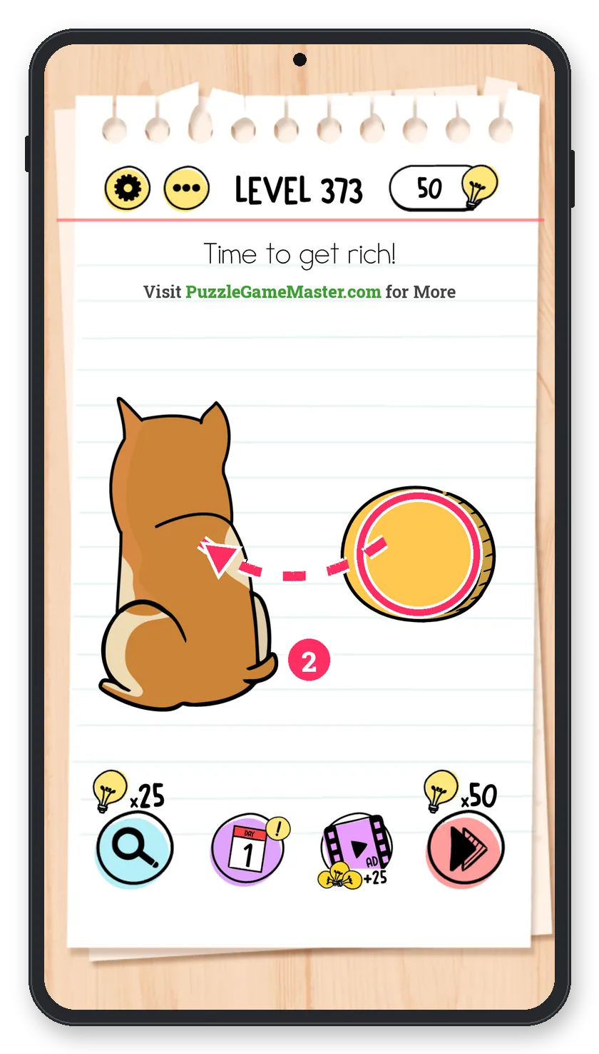 Brain Test: Tricky Puzzles Level 373 step 2: Add the coin