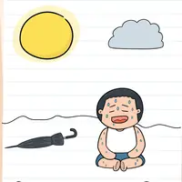 Brain Test: Tricky Puzzles Level 375 answer – It's Too Hot! Help the Poor Guy