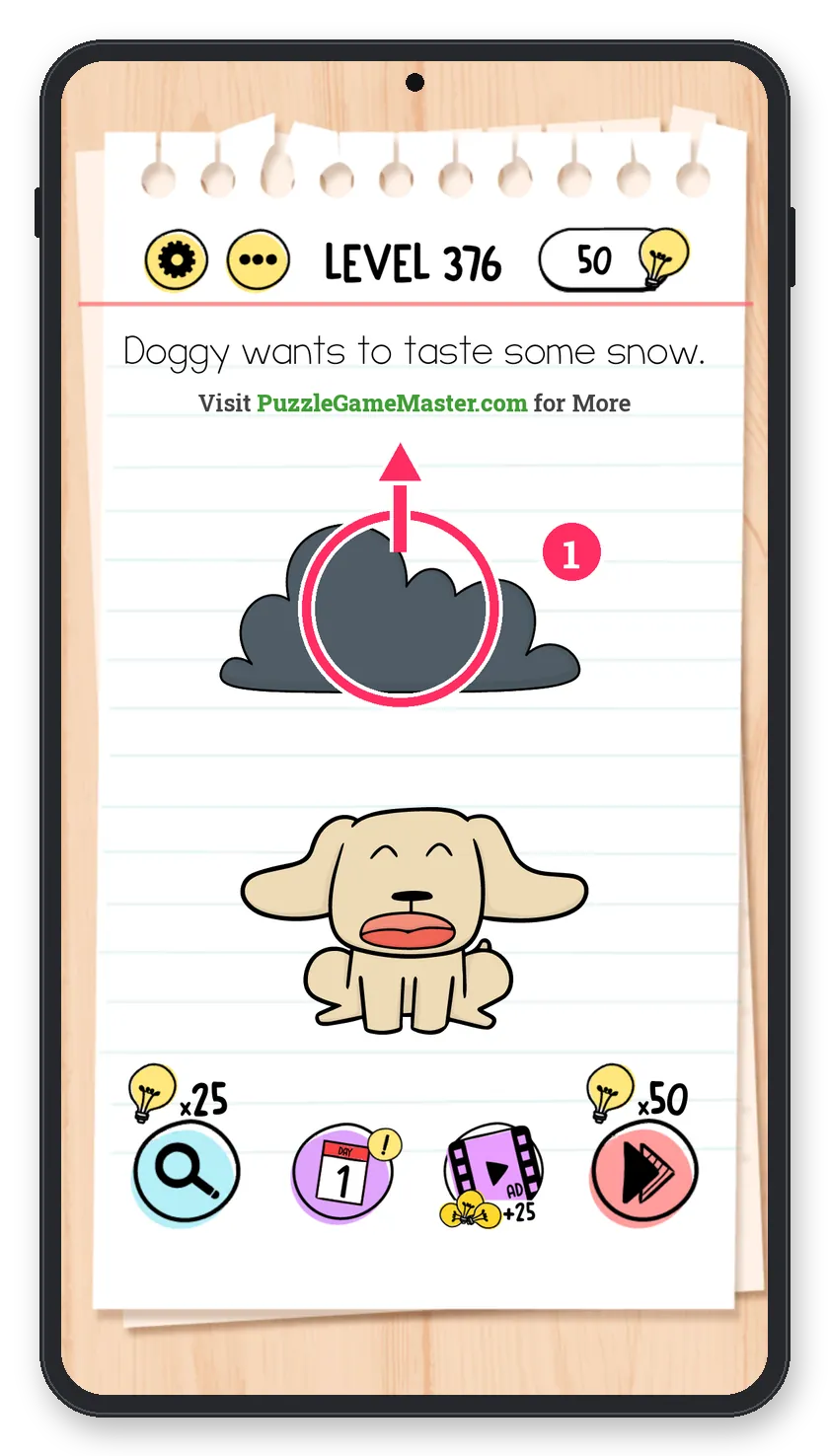 Brain Test: Tricky Puzzles Level 376 step 1: Lift the cloud
