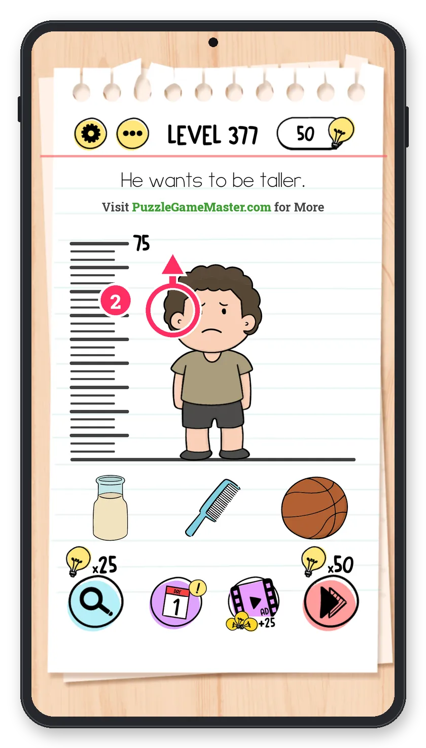 Brain Test: Tricky Puzzles Level 377 step 2: Raise the hair
