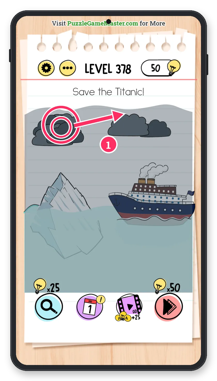 Brain Test: Tricky Puzzles Level 378 answer with steps marked