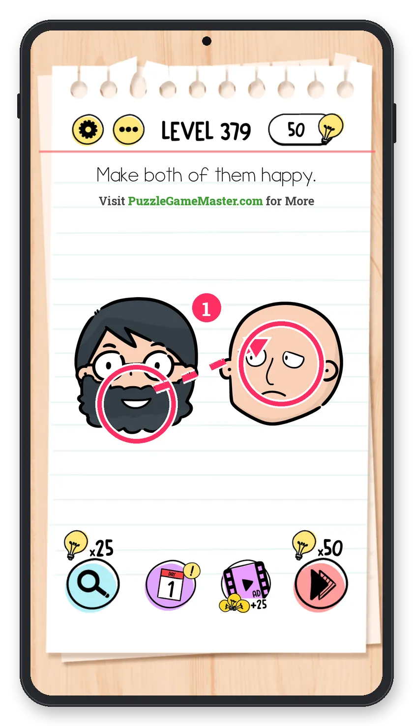 Brain Test: Tricky Puzzles Level 379 answer with steps marked
