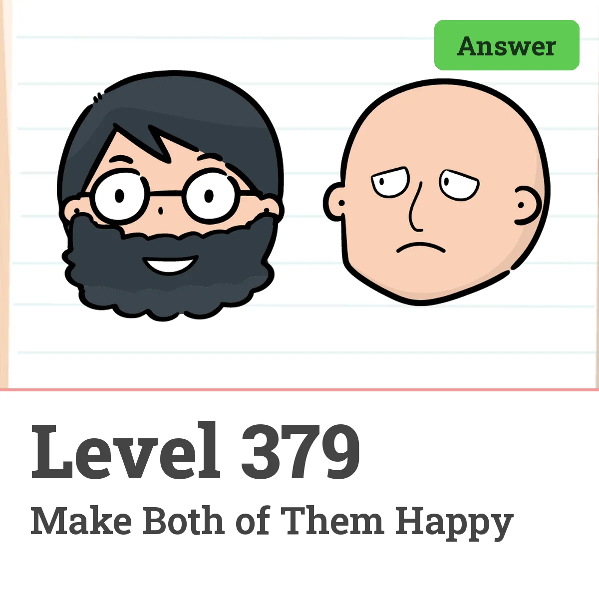 Brain Test: Tricky Puzzles Level 379 answer – Make Both of Them Happy