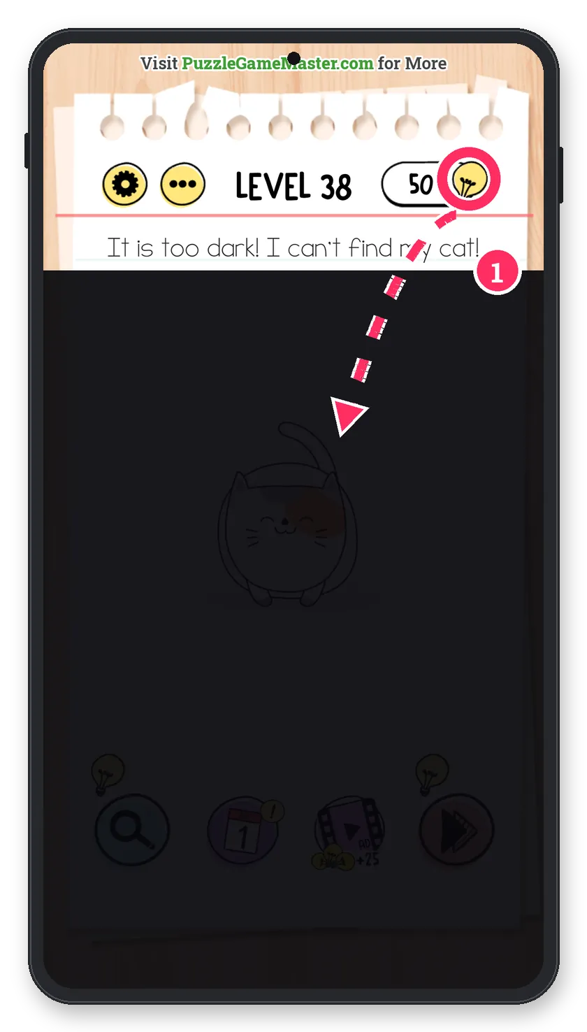 Brain Test: Tricky Puzzles Level 38 step 1: Grab the bulb