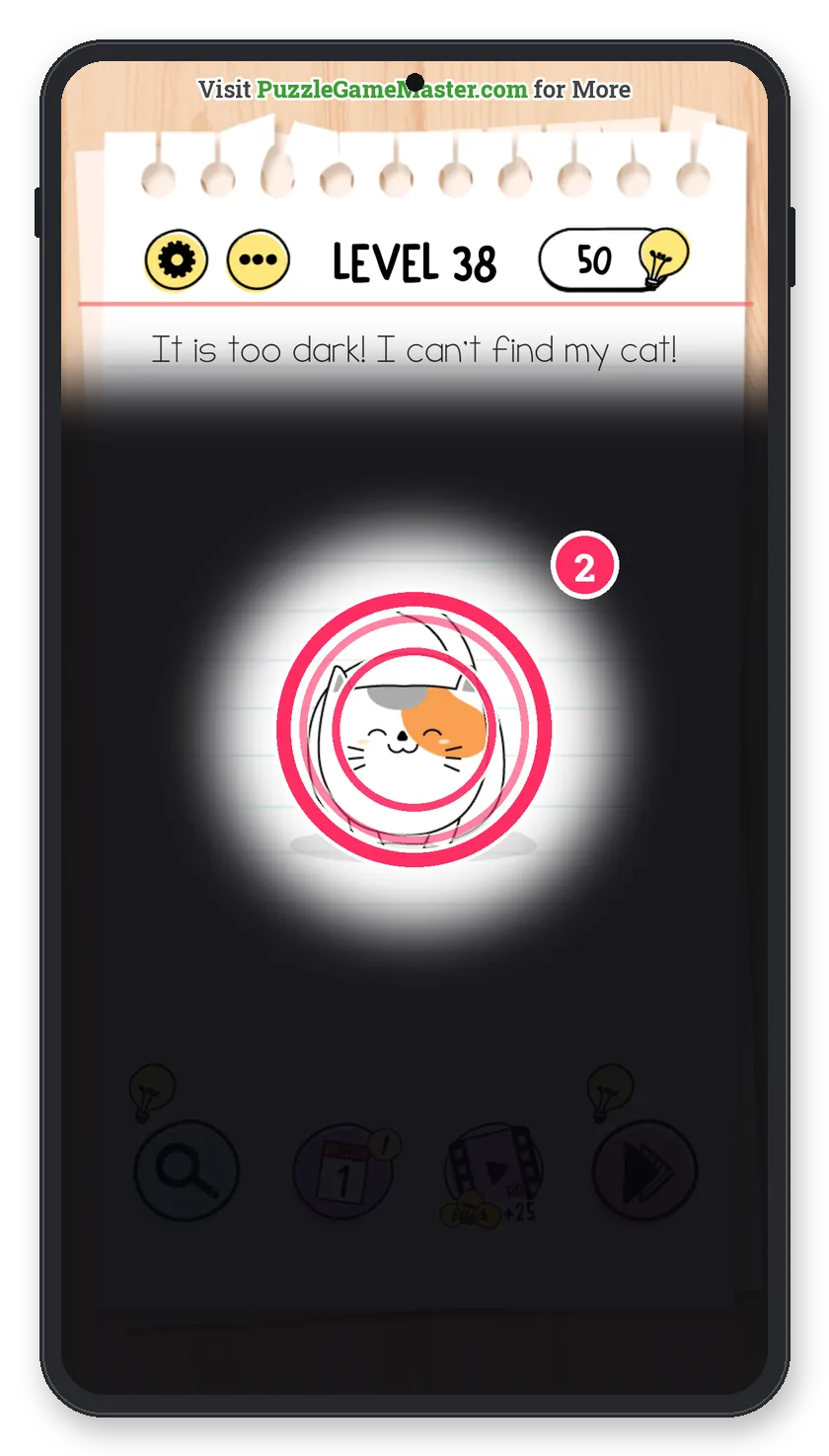 Brain Test: Tricky Puzzles Level 38 step 2: Find the cat