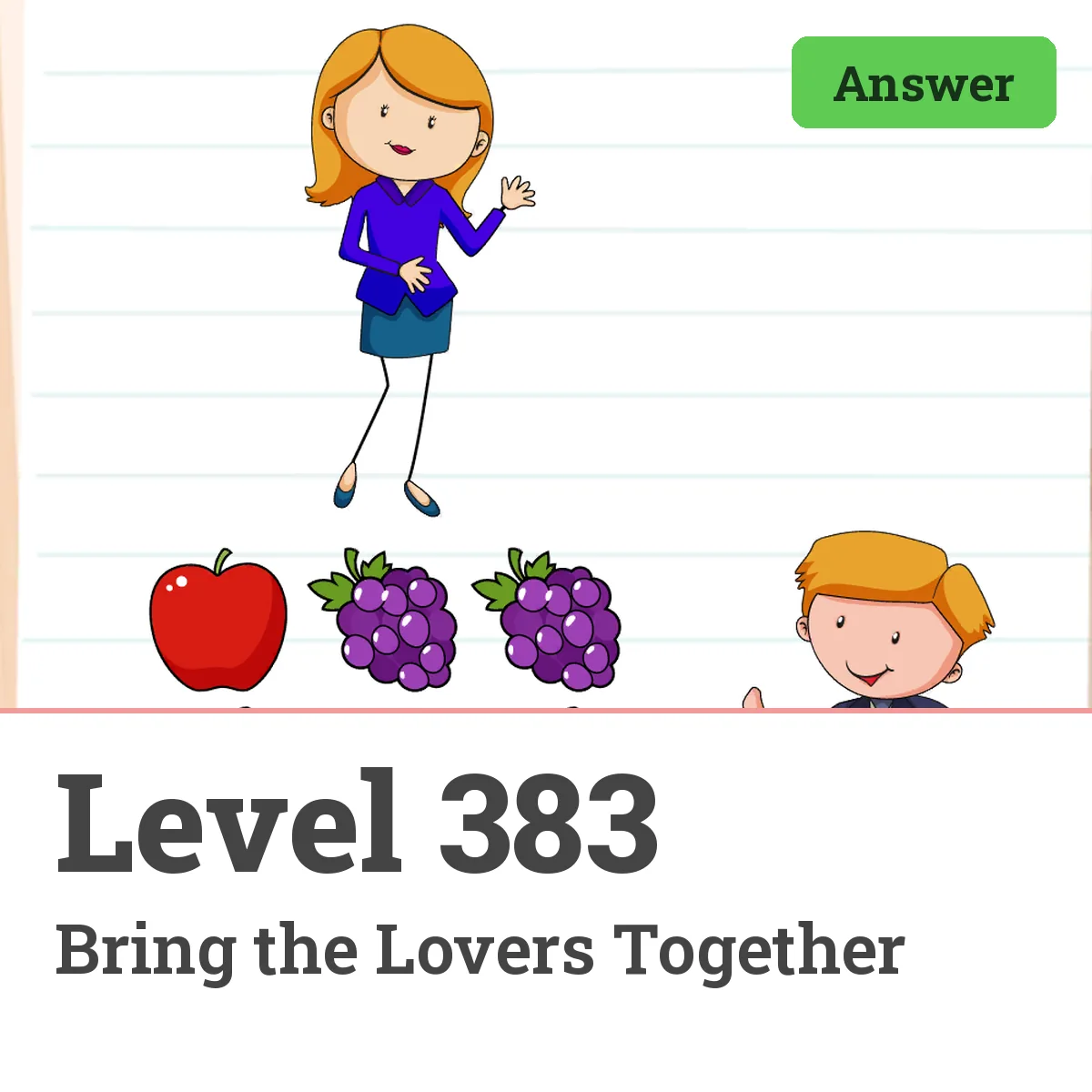 Brain Test: Tricky Puzzles Level 383 answer – Bring the Lovers Together