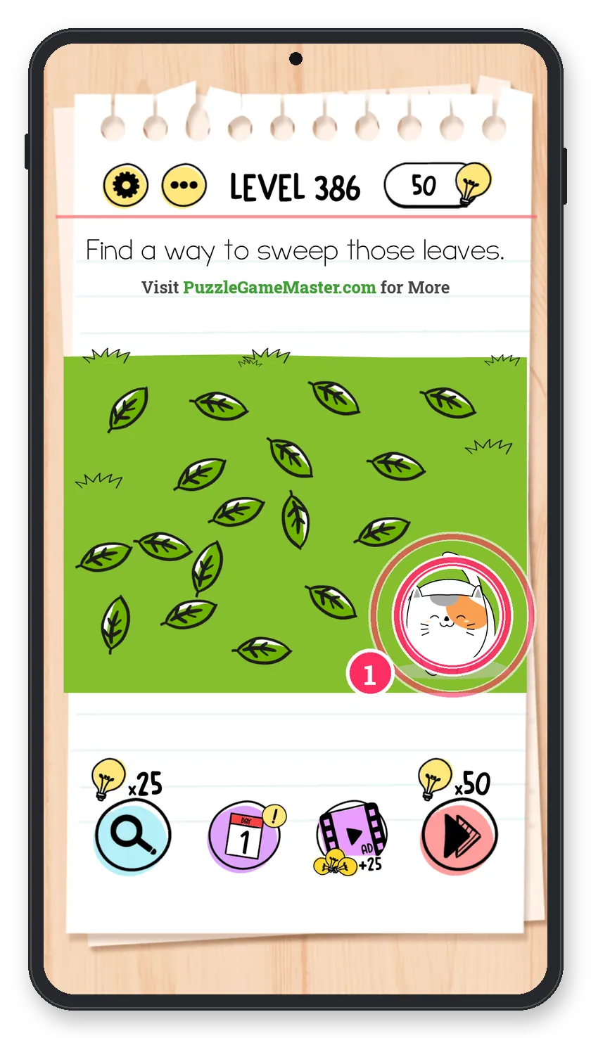Brain Test: Tricky Puzzles Level 386 step 1: Make it lie down