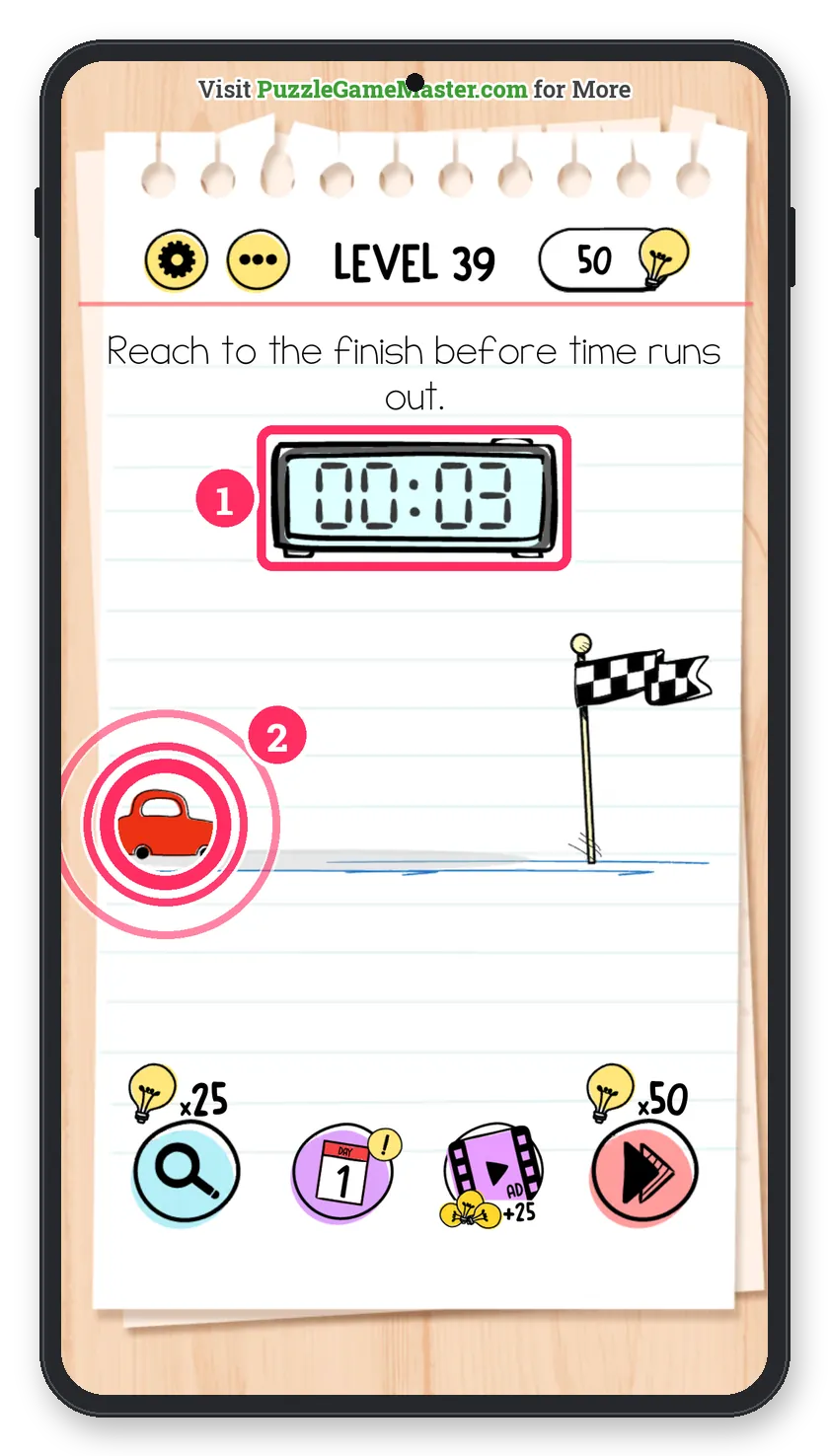 Brain Test: Tricky Puzzles Level 39 answer with steps marked