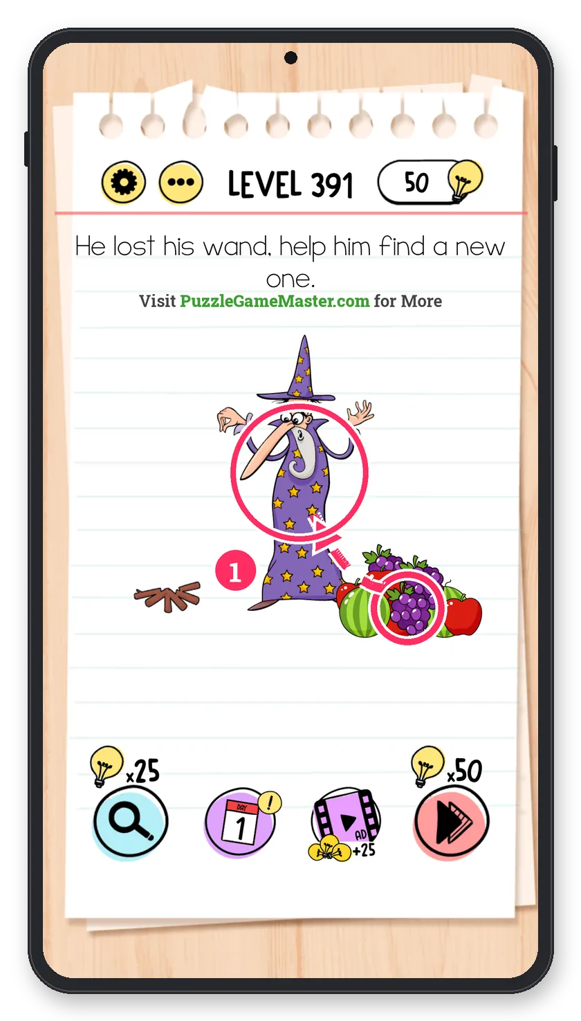 Brain Test: Tricky Puzzles Level 391 answer with steps marked
