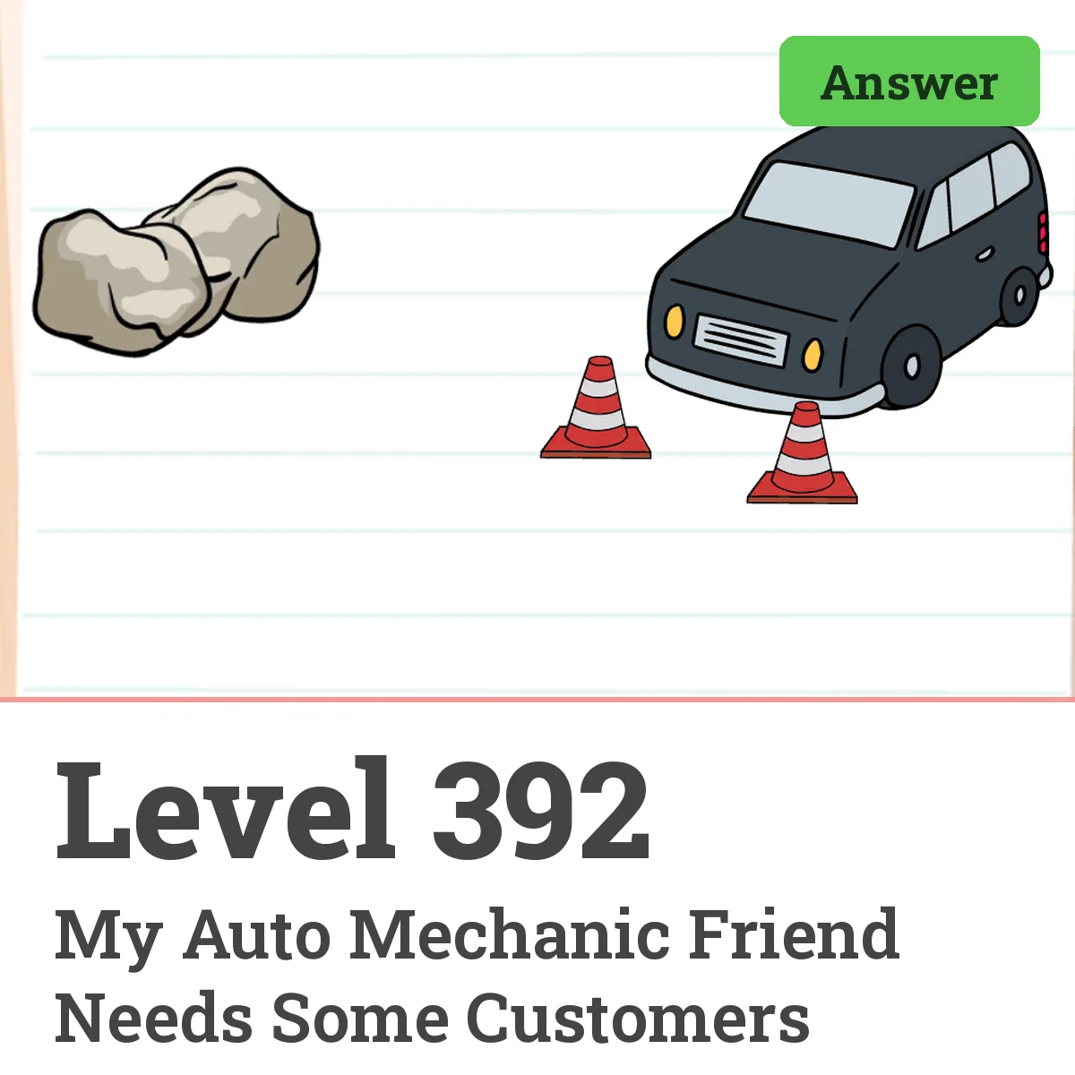 Brain Test: Tricky Puzzles Level 392 answer – My Auto Mechanic Friend Needs Some Customers