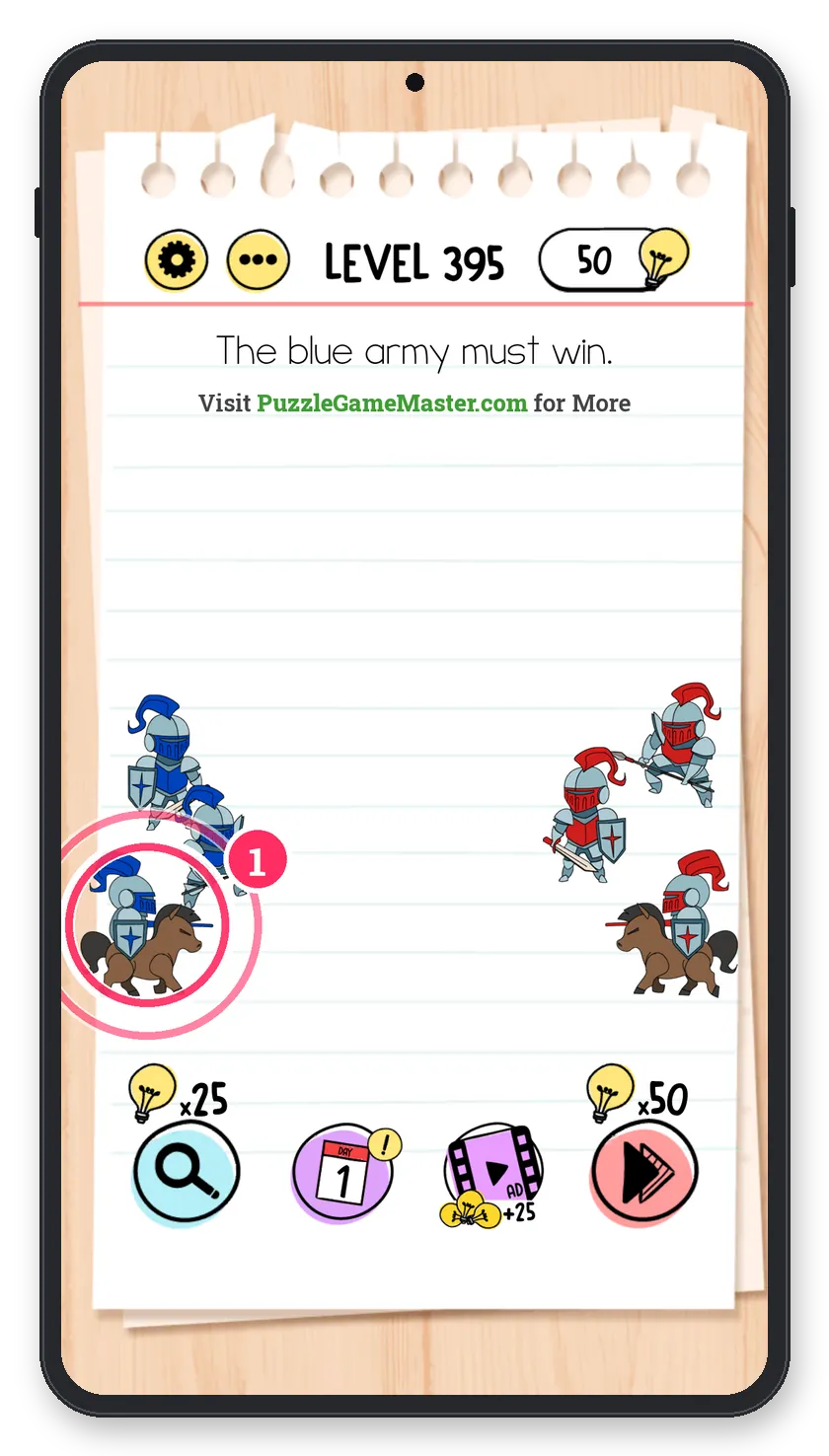 Brain Test: Tricky Puzzles Level 395 answer with steps marked