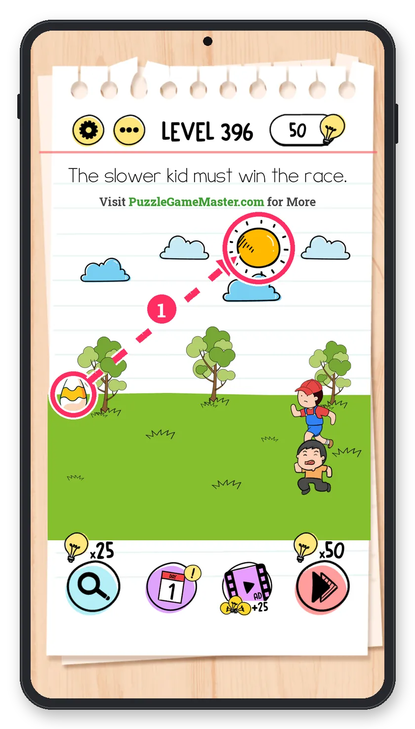 Brain Test: Tricky Puzzles Level 396 step 1: Melt the egg