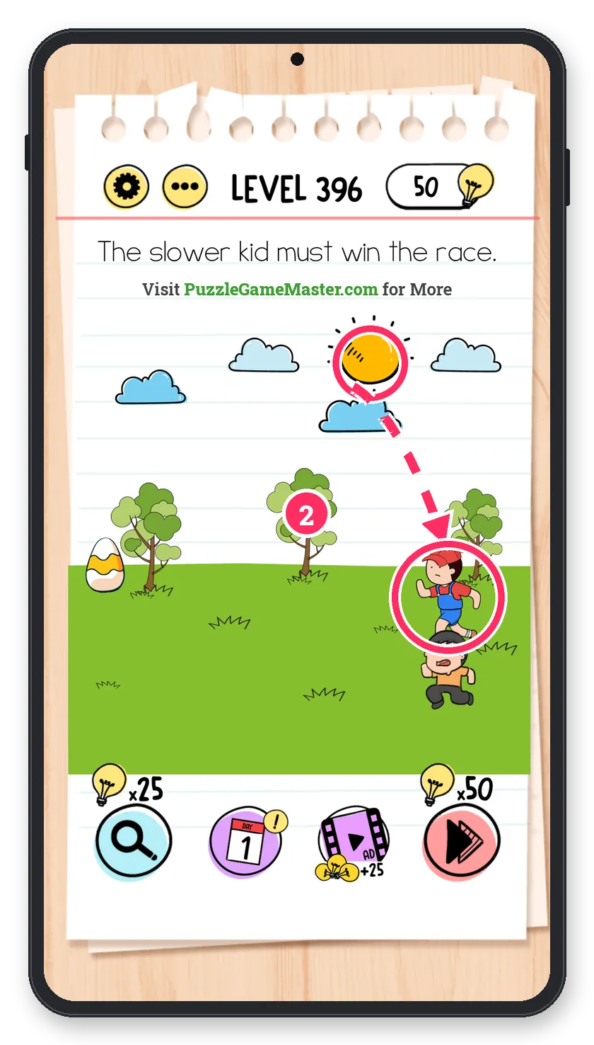 Brain Test: Tricky Puzzles Level 396 step 2: Trip him