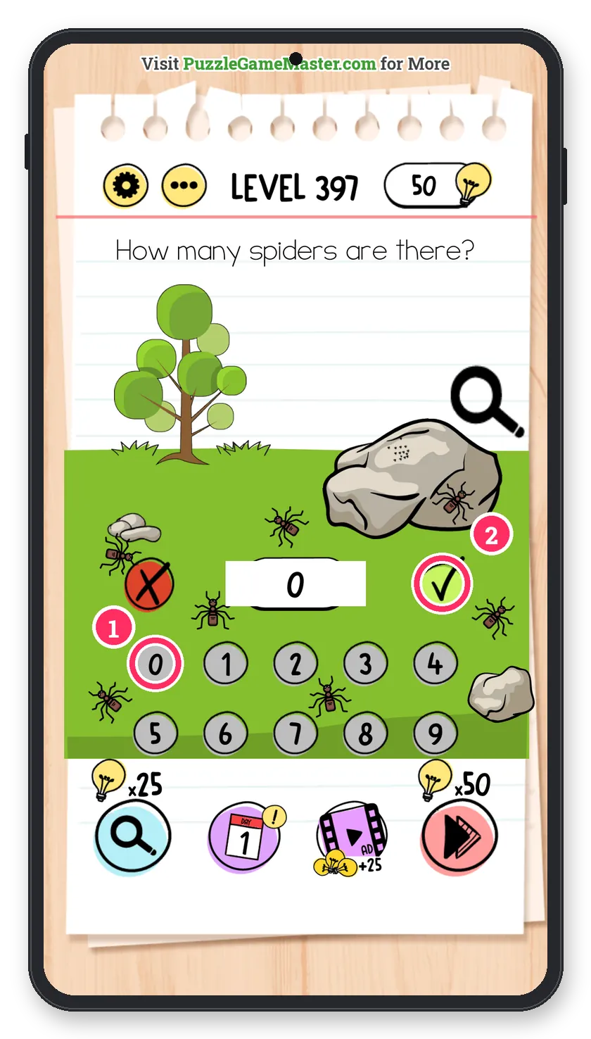 Brain Test: Tricky Puzzles Level 397 step 2: Type 0