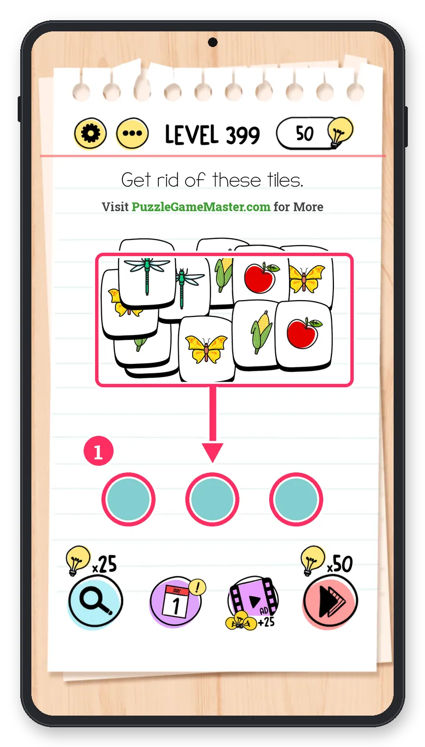 Brain Test: Tricky Puzzles Level 399 answer with steps marked