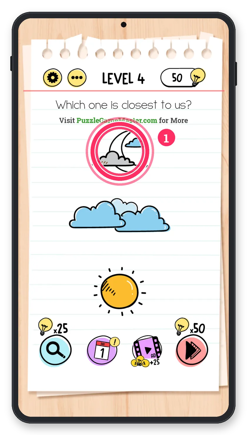 Brain Test: Tricky Puzzles Level 4 answer with steps marked