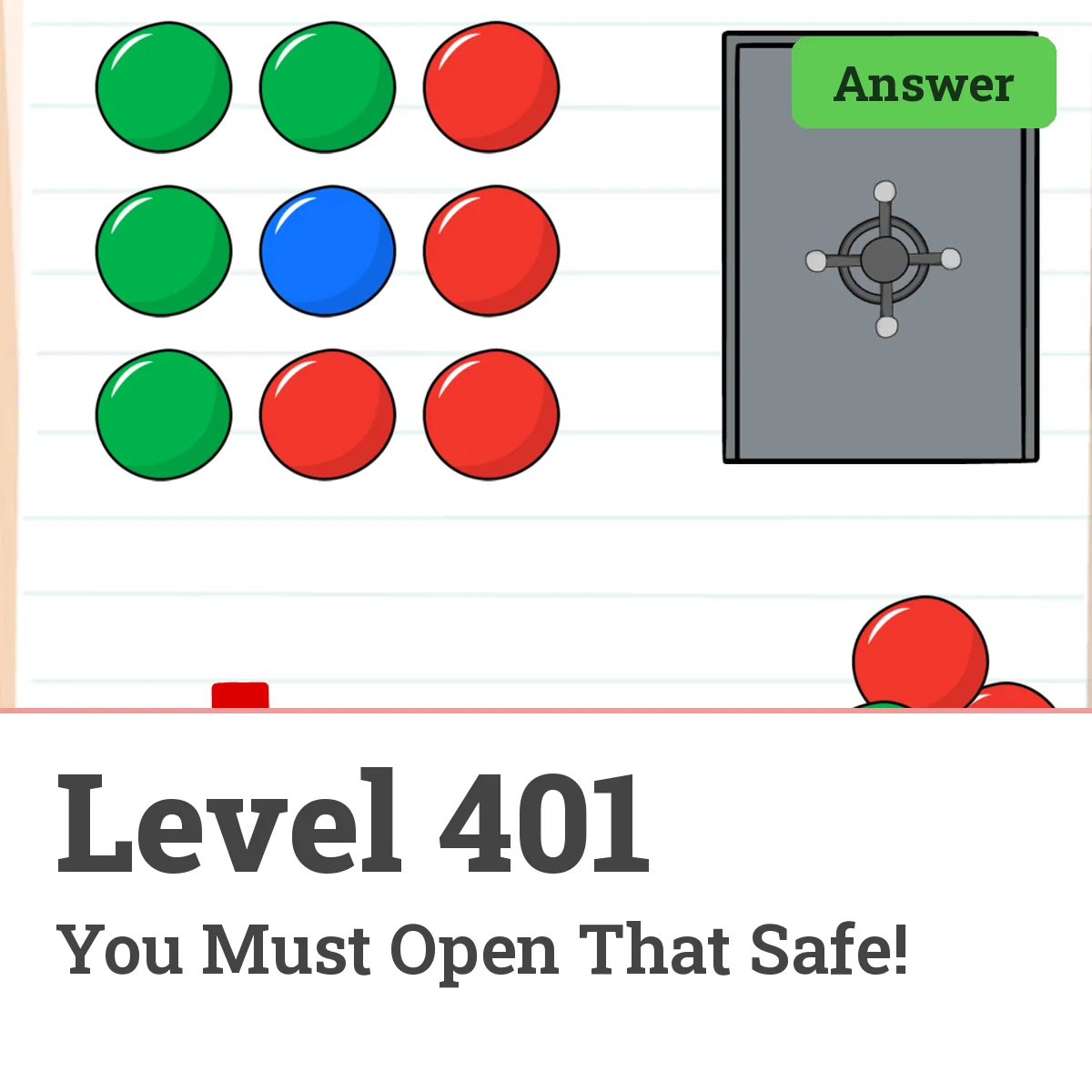 Brain Test: Tricky Puzzles Level 401 answer – You Must Open That Safe!