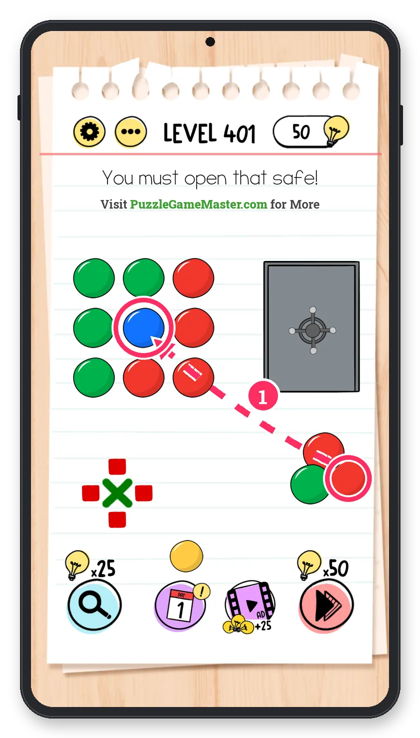 Brain Test: Tricky Puzzles Level 401 step 1: Make green