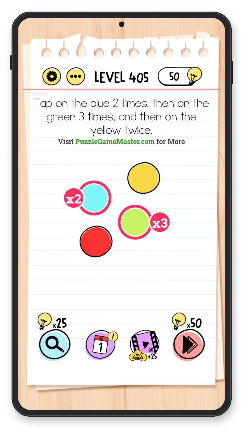 Brain Test: Tricky Puzzles Level 405 step 1: Blue and green
