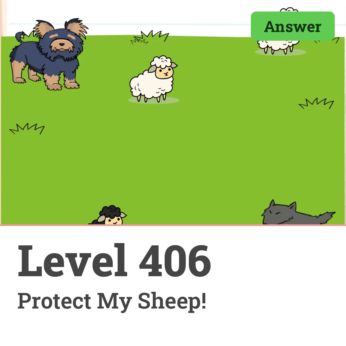 Brain Test: Tricky Puzzles Level 406 answer – Protect My Sheep!