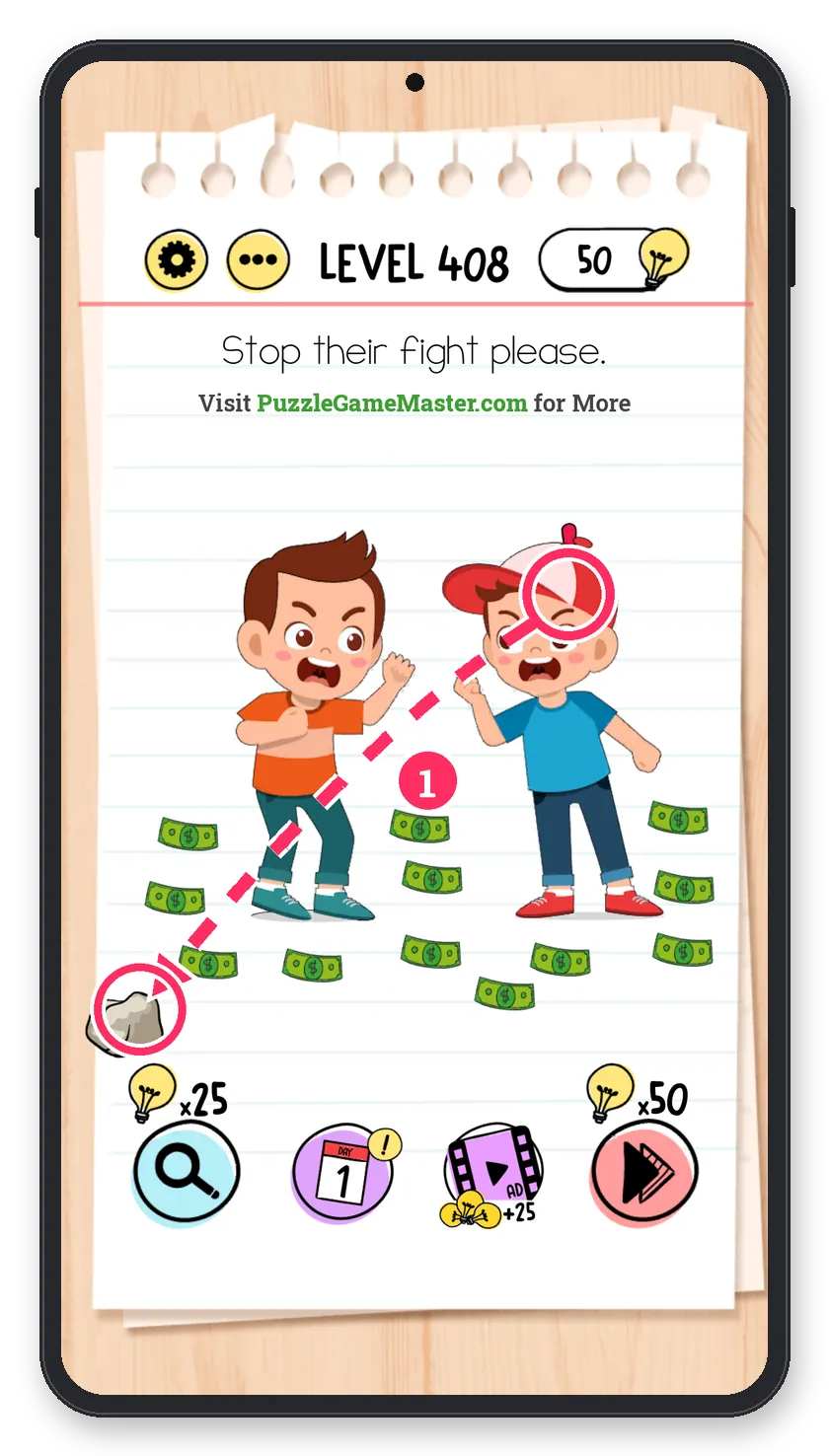 Brain Test: Tricky Puzzles Level 408 step 1: Light the match