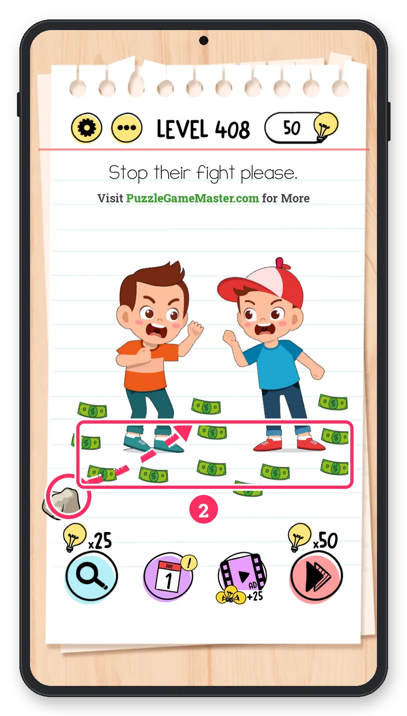 Brain Test: Tricky Puzzles Level 408 step 2: Burn the money