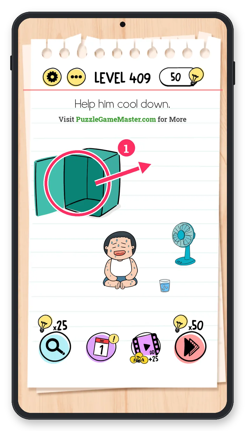 Brain Test: Tricky Puzzles Level 409 step 1: Find the thermometer