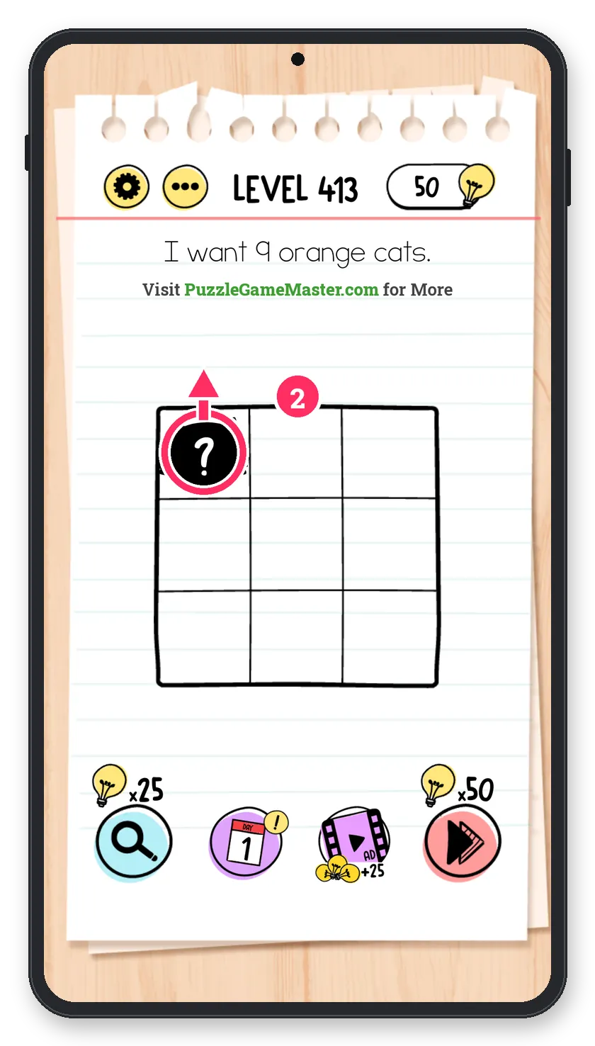 Brain Test: Tricky Puzzles Level 413 step 2: Fill the rest