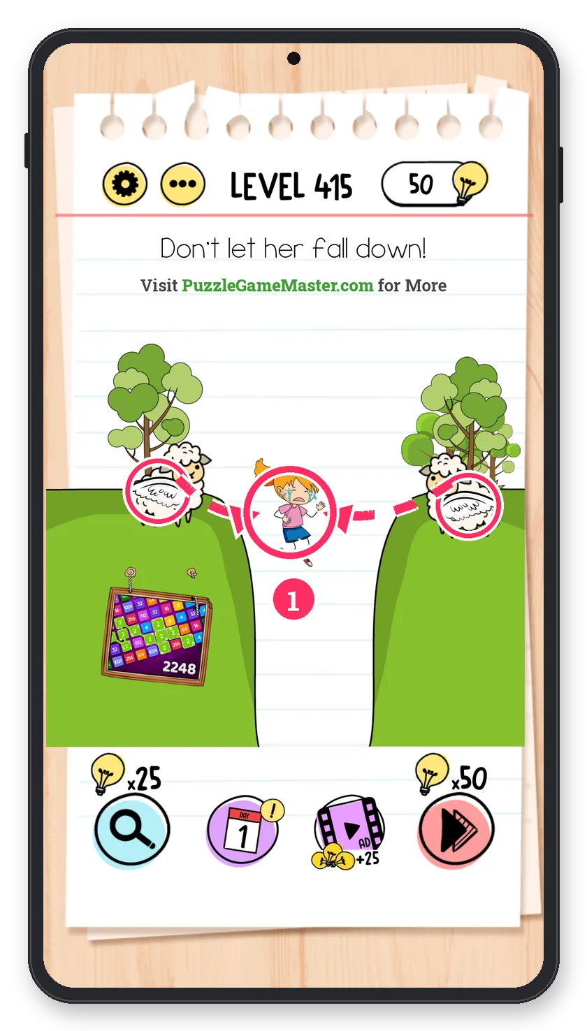 Brain Test: Tricky Puzzles Level 415 answer with steps marked
