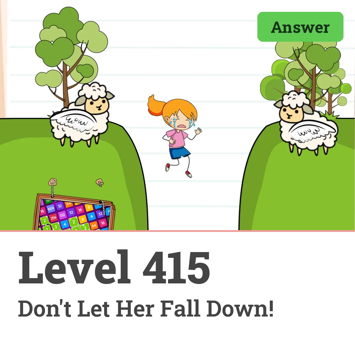 Brain Test: Tricky Puzzles Level 415 answer – Don't Let Her Fall Down!
